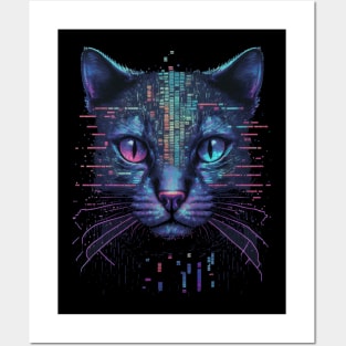 Cyber Punk Cyber Cat Posters and Art